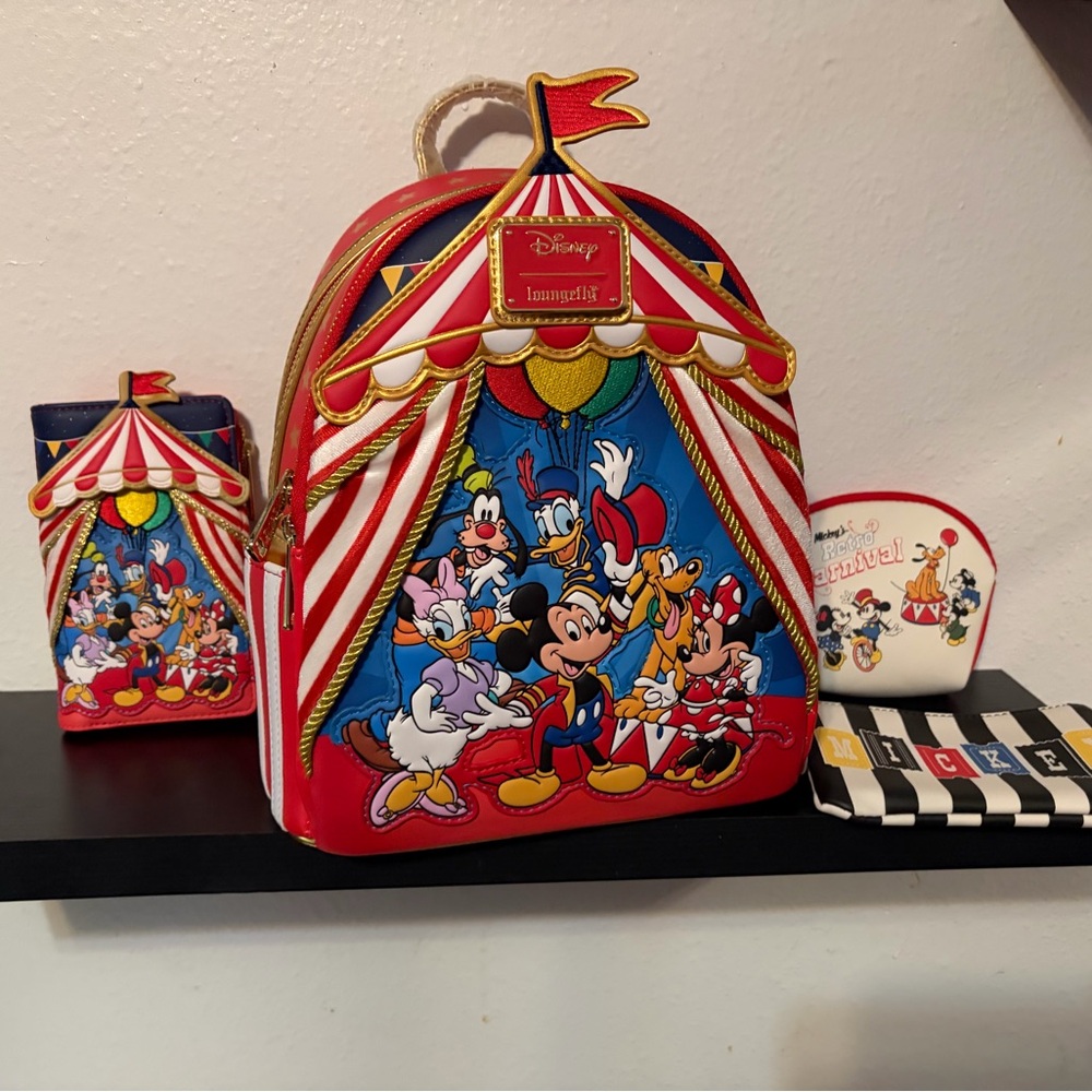 Loungefly Red and Blue Circus Tent Backpack